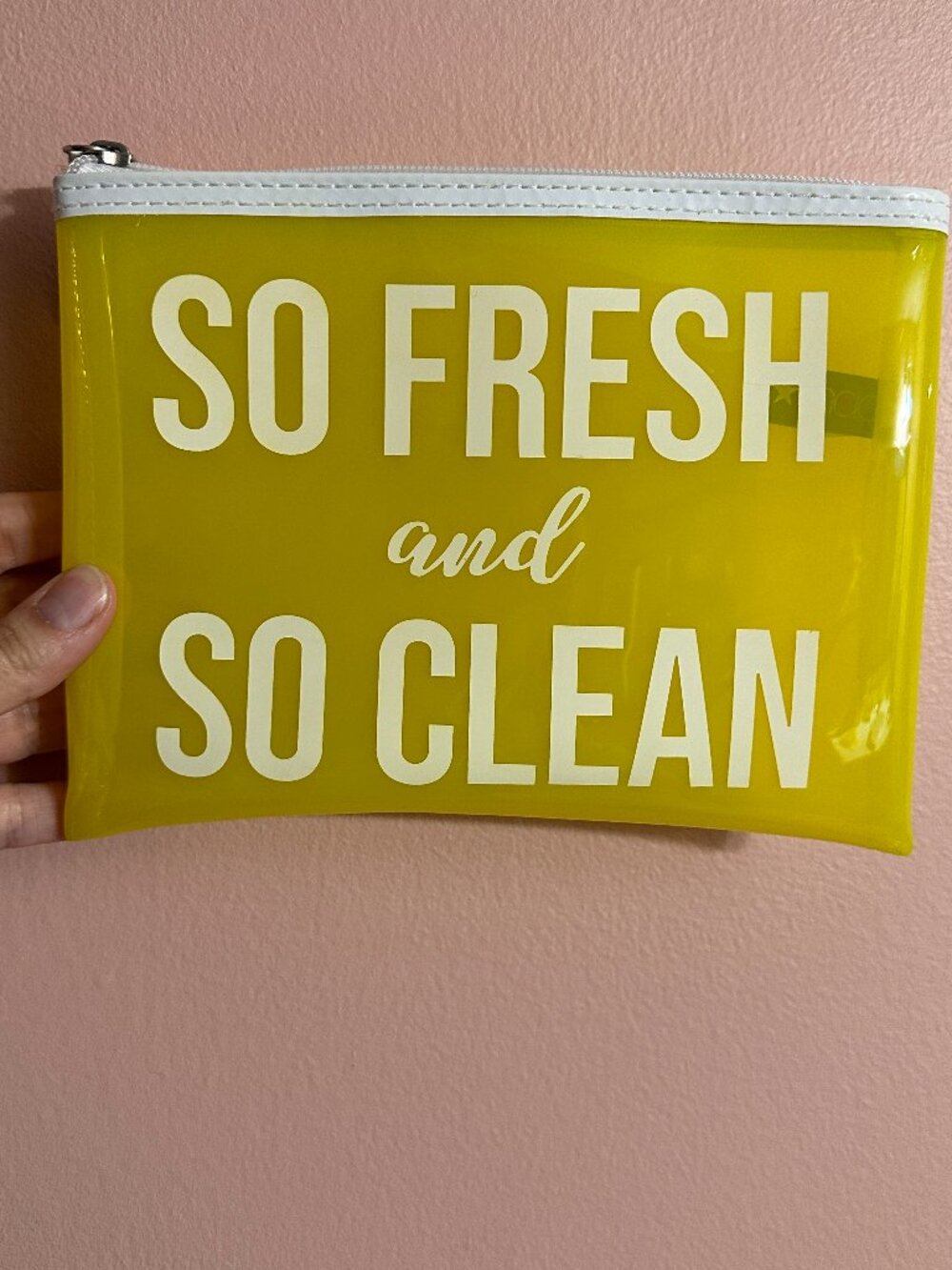 yellow plastic zipper pouch